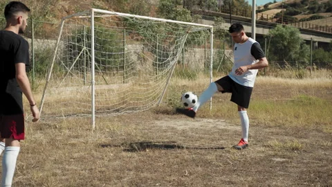 Players Training And Keeping The Ball In The Air Stock Footage 327982608