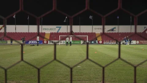 Players warming up in front of goal. 動画素材 209919085