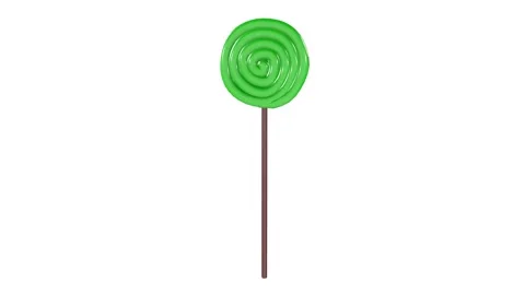 Playful 3D rendering of a vibrant green lollipop on a stick Stock-Footage 285925068
