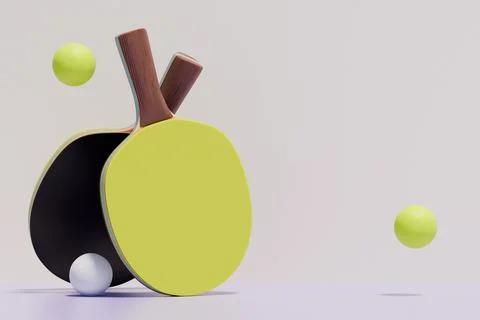 A playful abstract apple shaped object with table tennis paddles and balls. Illustrazione stock