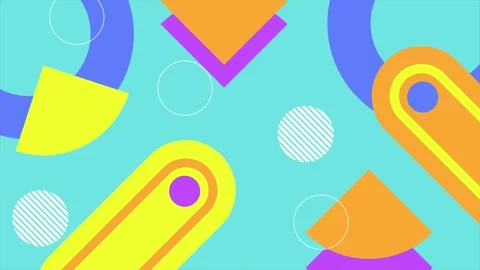 Playful abstract background with geometric shapes and pattern design seamless 4k Stock Footage 294475104