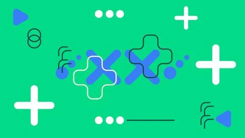 Playful Abstract Background with Plus and Dot Stock Illustration