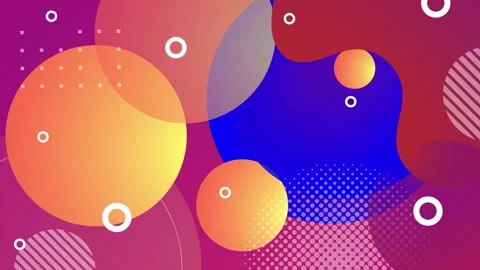 Playful abstract background with trendy gradient shapes and pattern seamless 4k Stock Footage 296623772
