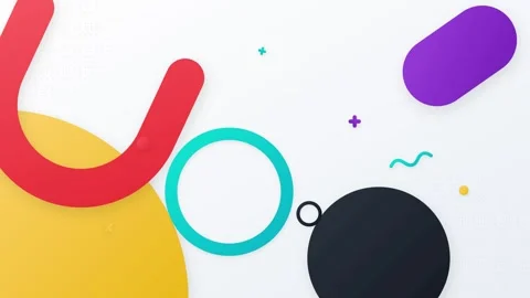 Playful abstract composition with bold curved shapes and circles in bright .. 스톡 동영상 336365177