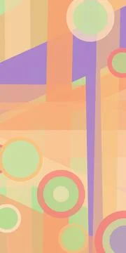A playful abstract composition of overlapping circles and rectangular forms.. Stock Illustration