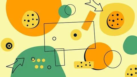 Playful Abstract Doodle Composition Background Stock Illustration