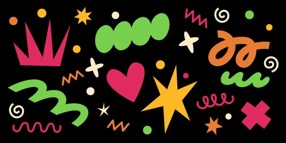 Playful abstract elements Stock Illustration