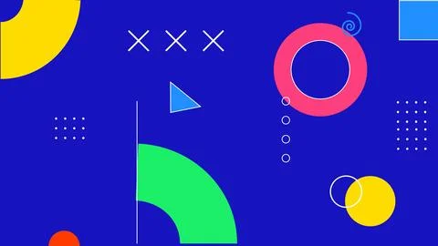 Playful Abstract Geometric Design Background 库存插图