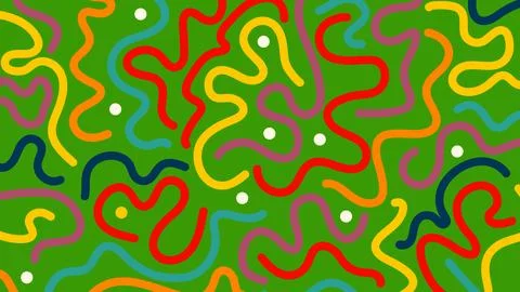 Playful abstract green squiggle background Illustrazione stock