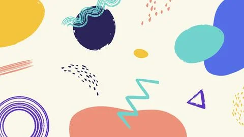 Playful Abstract Layout with Zigzags and Blobs Illustrazione stock