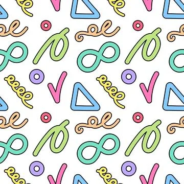 Playful Abstract Pattern with Infinity Signs and Symbols イラスト素材