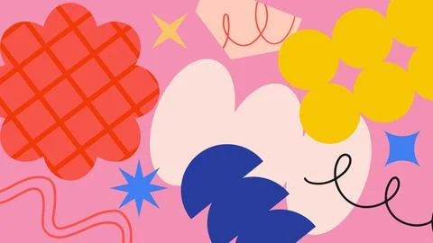 Playful abstract shapes background Illustrazione stock