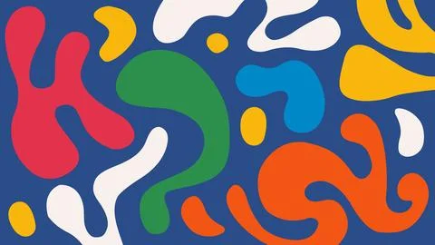 Playful abstract shapes background Stock Illustration
