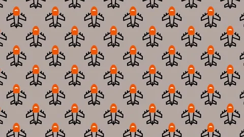 Playful Airplane Pattern - A Whimsical Design for Aviation Enthusiasts. Stock Footage 325403902