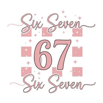 A playful and decorative design featuring the number sixty seven prominentl.. Stock Illustration