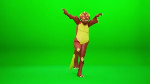 Playful Animated Reptile Dance Sequence Stock Footage 322744902