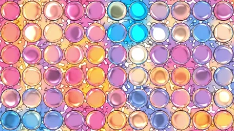 Playful Anime Candy Glass Bubbles Over Colorful Fluid Background Stock-Footage 334862301