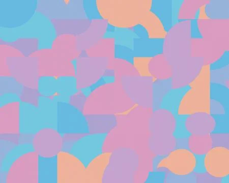 A playful arrangement of rounded and angular forms in soothing pastel hues .. Stock Illustration