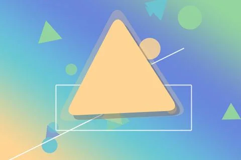 A playful arrangement of rounded triangles, circles, and fine lines floats .. Stock Illustration