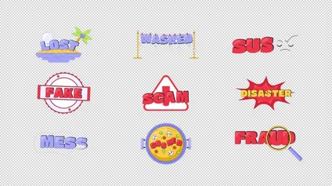 Playful bad internet reaction 2D animation set Stock Footage 338105719