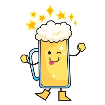 Playful beer character Stock Illustration