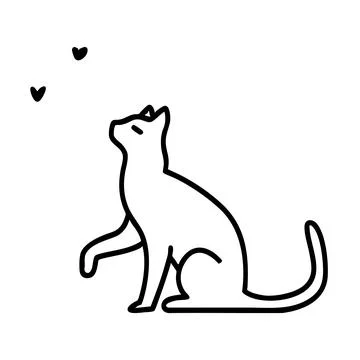 Playful Cat Reaching Up Stock Illustration