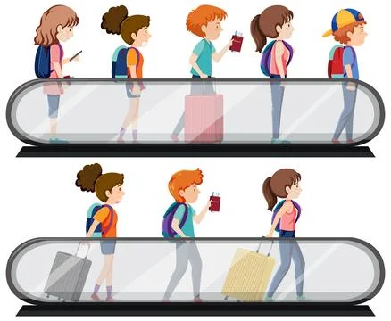 Playful Characters and Tourism Elements Vector Collection Stockillustratie