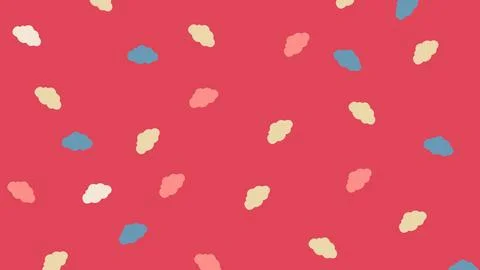 Playful cloud blobs on red background Stock Illustration