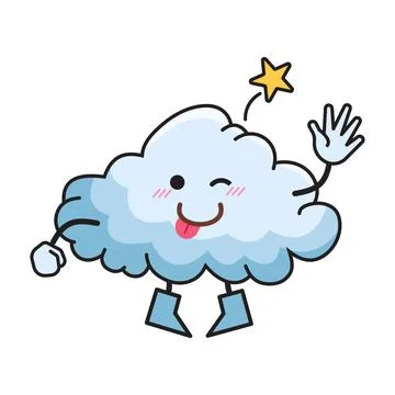 Playful cloud character Stock Illustration