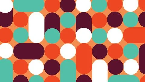 Playful Color Geometry Composition Background Stock Illustration