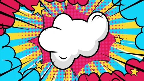 Playful comic style background with stars and clouds seamless 4k video Stock Footage 293261053