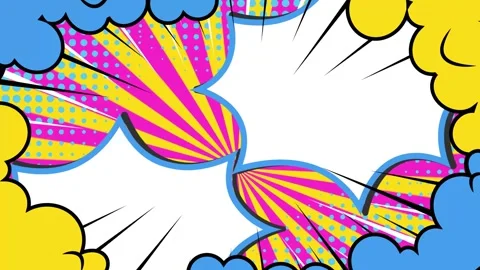 Playful comic style design with explosion in vibrant elements with space for Stock Footage 293263911