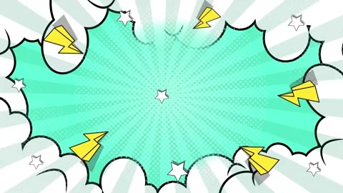Playful comic style layout with explosive patterns seamless 4k video background Stock Footage 293261909