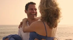 Caucasian couple wearing white clothes o, Stock Video