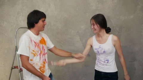 Playful couple Stock Footage 12293132