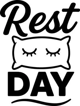 A playful design combining a cat with the concept of a rest day. Stock Illustration