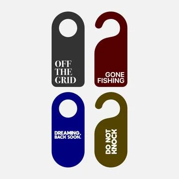 Playful Do Not Disturb Door Hanger Vector Design Bundle Stock Illustration