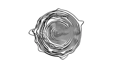 Playful doodle circular scribble pattern with moving lines. 스톡 일러스트