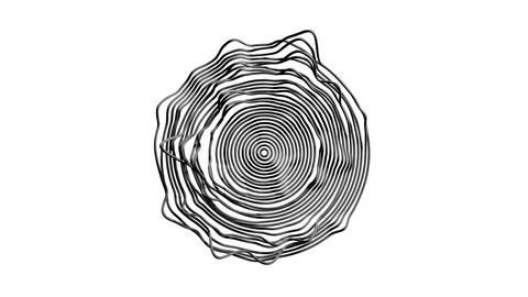 Playful doodle circular scribble pattern with moving lines. Stock Illustration