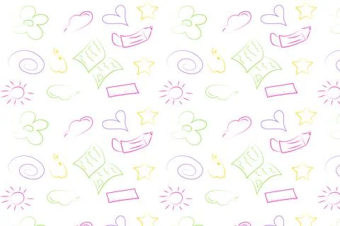 Playful Doodle Pattern. Stock Illustration