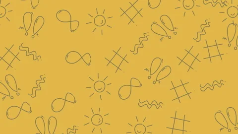 Playful Doodle Pattern - A Sunny and Infinite Design. Stock Footage 322985989