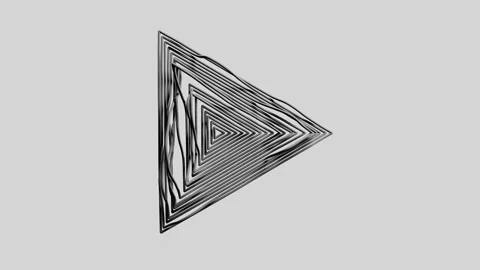 Playful doodle sketch of a triangle shape in seamless loop Stock Footage 336078916
