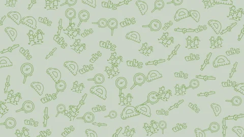 Playful educational seamless pattern with school supplies and happy childre.. Stock Footage 342474352