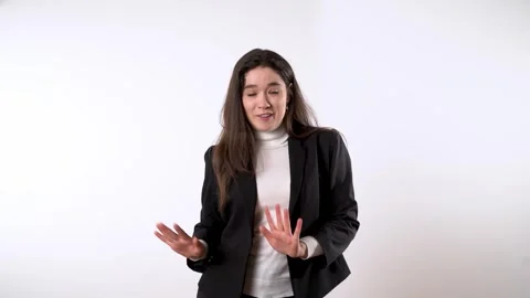 Playful elegant dancing lady moving hands in circles Stock Footage 241815447