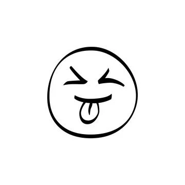 Playful expression featuring a cartoon smiley face sticking out its tongue Stock Illustration