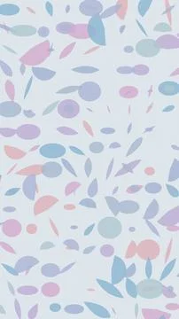 A playful field of softly colored leaf and petal shapes floats across a pal.. Stock Illustration