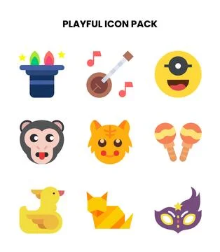 Playful Flat Set Icons Pack イラスト素材