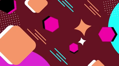 Playful geometric design elements on a modern backdrop seamless 4k video Stock Footage 295751380