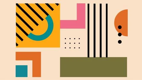 Playful Geometric Elements Background Stock Illustration