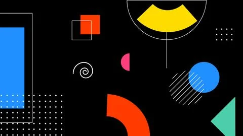 Playful Geometric Layout Background Stock Illustration